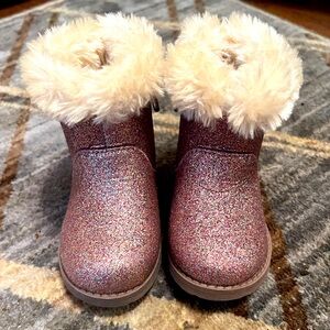 Sparkly Pink Fur-Lined Boots